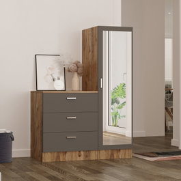 Hanah Home Armario Multiusos Cc6-Aa Pino Atlántico y Antracita